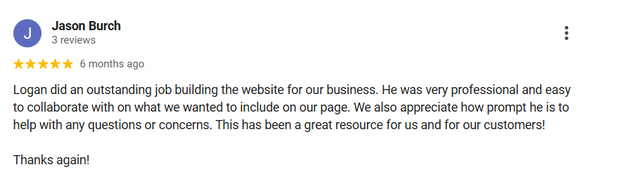Jason B google review june